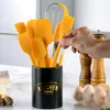 Hoge kwaliteit siliconen bakken gebruiksvoorwerpen set food grade non stick boter schraper borstel eggbeater cake bakken set met opbergdoos keukengereedschap