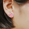Crystal Druse Stud Earrings Colorful Mermaid Natural Sonte Ear rings Fashion Jewelry for Women Gift will and sandy