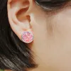 Crystal Druse Stud Earrings 화려한 인어 천연 Sonte 귀 반지 패션 보석 여성 선물 윌과 샌디