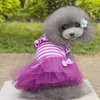 Cute Dog Apparel Cani Abito da sposa Bow Pattern New Summer Cani Principessa Tutu Abiti Pet Pink Purple Skirt Abbigliamento Forniture XS -XXL DHL Free