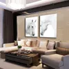 2 Panels White Horse Wall Art Pictures Painting Wall Art for Living Room Home Decor No Frame2258418