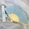 wedding favors personalized silk hand fans with laser cut boxes 50pcs lot Anniversary Birthday bridal shower souvenir door gifts2967091