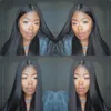 Brasilianska Virgin Mänskliga Hår Parykar Straight 13 * 4 Lace Front Pre Plocked With Natural Hairline För Black Women 14-34 tum
