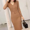 korean v knit dress