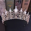 KMVEXO Red Black Crystal Tiara Crown nupcial para a noiva do casamento ouro Rhinestone coroas Headband Jewelry Acessórios de cabelo Y200727