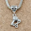 Scissors Blow Dryer Hair Stylist Charm Pendants For Jewelry Making Bracelet Necklace DIY Accessories 29x14mm Ancient Silver 100pcs