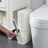 3 In 1 Multifunction Bathroom Trash Can Garbage Bin Kitchen Waste Basket with Toilet Brush Garbage Bag Holder Waste Dustbin for Home Office