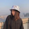 Mode Frauen Englisch Buchstaben Baumwolle Reversible Sonnenschutz Kappe Eimer Hut