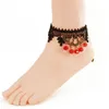 European And American Accessories Wholesale Sweet Fresh Anklet Foot Ring Black Lace Pearl Jewelry Ladies Noble Jewelry Wholesale
