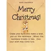 선물 5 스타일 크리스마스 카드 위시 카드 체인 목걸이 여성 산타 클로스 양말 나무 펜던트 목걸이