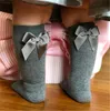 INS Enfants Toddler Coton Chaussettes Big Bow Mi Niveau Bas Longs Garçons Filles Nourrissons Nouveau-Né Chidlren Plancher Chaussures Solide Chaussette Pantoufle LY728-2