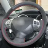 Capa de volante de carro de camurça de couro preto para Mitsubishi Lancer Outlander ASX215D