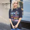 Damen T-Shirt Sommer Vintage Grafik Tees 2021 Print Weiblich O Hals Kurzarm Baumwolle T-Shirt Chic Harajuku Casual Übergroßes Damen T-Shirt