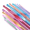 Multicolor Aluminium Crochet Needles Set Stickning Sewing Craft Hooks Weave Craft Tools Aluminium Crochet Neetles Set Stickning