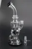 Nero Blu Verde Unico bong in vetro per acqua narghilè riciclatore dab rig 12 pollici 14 mm giunto per accessori per fumatori