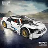 1:14 BMWED I8 Speed ​​Racing Car Builds MOC Model Technic Serie 701940 1270pcs Zgromadzenie Bricks Education Toys Świąteczne prezenty urodzinowe dla dzieci