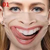 Śmieszne wyrażenie respiratory emotikon wąsy zęba cygaro bawełniane śmieszne nos mascarlilla język usta zmywalne maski do twarzy wielokrotnego użytku 4mg C2