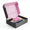 Scatola di spedizione tuck personalizzata in cartone di alta qualità colore medio massa quadrata resistente con scatola di spedizione per capelli rosa in tessuto