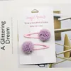 Barrettes à cheveux en dentelle Pom Pom Snap pour filles, jolie épingle à cheveux boule rose, accessoires pour cheveux, couvre-chef Floral, 2 pièce/ensemble