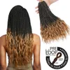 18 '' Crochet Twist Braids Ombre Braiding Hair Synthetiska Senegalesiska Flätor Curly Crochet Hair Braids Rak Curly Flätad Färgad