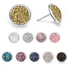 أقراط Crystal Druse Stud Colorful Mermaid Natural Sonte Ear Rings مجوهرات للأزياء للنساء Will and Sandy