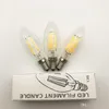 Ściemnialny E14 E12 włókno Lampa LED 220 V 110 V 2W 4W 6W LED Edison żarówki Szkło Dimming Filament Świecę Światła Bożonarodzeniowe Światła