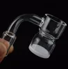 Top Quality Splash Guard Quartz Banger With 10mm 14mm 18mm Male Female 4mm Opaque Bottom Quartz Nails For Glass Bong Smoking