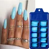 100 pezzi set moda copertura completa punte finte per unghie natura nail art manicure acrilico gel UV punte per smalto per unghie finte estensione6146348