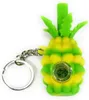 2021 carton Wholesale silicone pineapple smoking pipe Hookahs hand pipes with glass bowl tobacco Oil Rigs Portable keychain