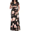 2020 Summer New Plus Size Maternity Dresses Clothes For Pregnant Women Short Sleeve V Neck Pregnancy Floral Print1