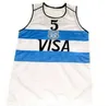 Manu Ginobili #5 Team Argentina Basketball Jersey Herr Sätt Vita marintröjor Anpassade gjorde valfritt namnnummer Storlek 2XS-6XL