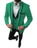 Herenpakken Blazers Mannen 3 Stuks Slim Fit Casual Business GroomsMen Grijs Groen Ivory Revers Tuxedos voor Formele Bruiloft (Blazer + Broek + Vest)