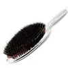 Hair Brushes Luxury Gold And Silver Color Boar Bristle Paddle Brush Oval Anti Static Comb Hairdressing Massage3726081