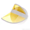 Anti-uv Sommer Sonnenblende Kappe Frauen Männer Farbe Transparent Leere Top Kunststoff PVC Sonnenschutz Hut Fahrrad Sonnenschirm Sport Zubehör
