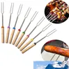 Bastoncini per arrostire marshmallow per barbecue in acciaio inossidabile che si estendono girarrosto telescopico YD0454