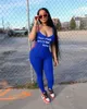 Plus storlek 2xl Summer Women Solid Color Sling Jumpsuits Trendy Black Rompers Sexig ärmlös Skinny Bodysuits Casual Blue Overalls 3519