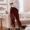 Seksi Payetli Glitter Parlak Uzun Pantolon Kadın 2020 Bahar Rahat Elastik Düz Sweatpants Lady Streetwear Gevşek Kemer Pantolon T200727
