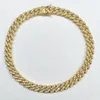 4 Colors for Options 12mm 16 18 20inch Gold Plated Ice Out CZ Stone Miami Cuban Chain Necklace Jewelry for Men Women324h