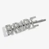 Chic Word Hairpins Bobby Pins Rhinestones asfalterade pistol Namn Hårklipp Girls Crystal Bling Bridal Styling Tool Barrette8615242