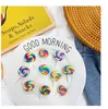 Kleurrijke Rainbow Lollipop Broche Candy Badge Party Gift Coat Trui Jurk Jas Pin Broches Vrouwen Mannen Leuke Pins