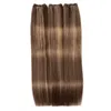 Основные моменты Плетение человеческих волос цвета пианино 4, смешанное с 27 наращиваниями натуральных перуанских уточных прядей Slik Straight Bundles25764917111