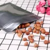 Sac de vente au détail auto-scellant en argent sac de papier d'aluminium refermable sac de stockage des aliments à l'épreuve des odeurs sac de rangement à fermeture à glissière à fond plat LX2643