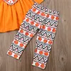 Halloween Thanksgiving Baby Clothing Sets Boys Girls Pumpkin Turkey Printed Long Sleeve dress Top Trousers Bibs Scarf Infants Outfits M2301