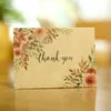Kraft kağıt tek sayfa teşekkür ederim kart mesajı tebrik kartları düğün doğum günü partisi çiçek dükkanı zarf olmadan 1337550
