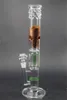 Gröna honeycomb and arm Tree Perc Percolator Glas Water Bongs Vattenpipor 16 Inch Oil Burner Dab Rig