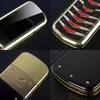 Fashion Metal Signature Mobile Phone Unlocked Classic Design Metal Frame dual sim Card GSM FM radio MP3 senior Bar Gold Black 8800 Cellphone