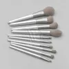 10pcs Silver Gray Make Up Brushes Set Wool Fiber Wood Handle Professional Makeup Tools Eye Shadow Foundation Blush Brow Lip Brush