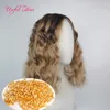 Nana Grey Court Ombre Blonde Perruques Perruque Tressée Synthétique Perruques Tressées Perruques Synthétiques Avant de Lacet Aucun Lace Wave Long Weaves pour Marley