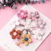 Sweet Kids Girls Flower Barrette Cute INS Niños Girasol Joyas para el cabello Pinza para el cabello 8 colores Baby Girls Hecho a mano Colth Flower Hair Pin S310