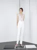 2021 Witte Jumpsuit Trouwjurken met Sash Kant Geappliceerd Boho Bruidsjurken Satijn Enkellange Land Trouwjurk Vestidos de Novia